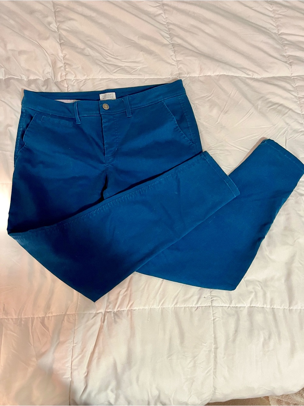 Market & Spruce Dark Teal Blue Chino Pants